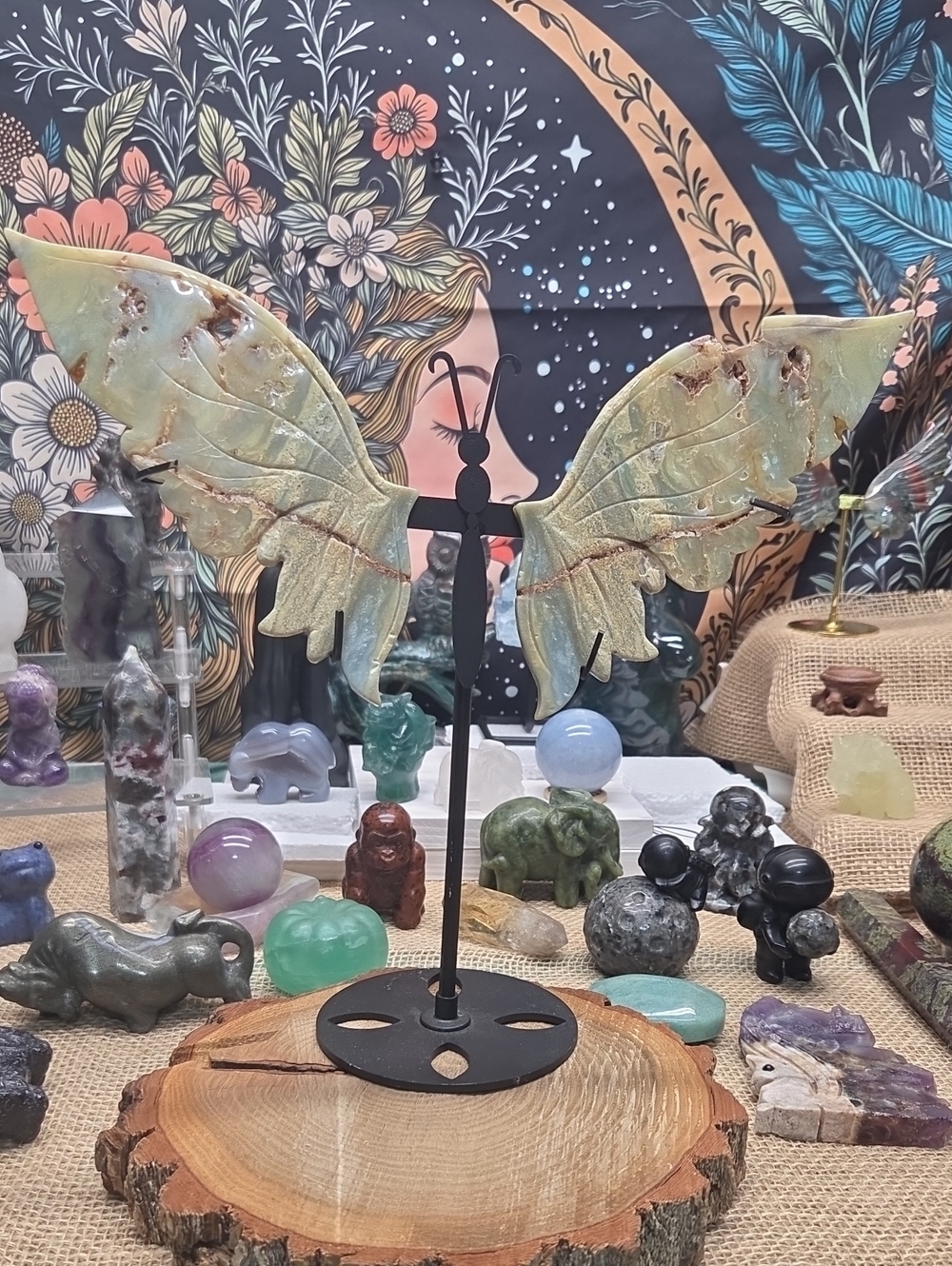 XL Carribean Calcite Butterfly Crystal Carving
